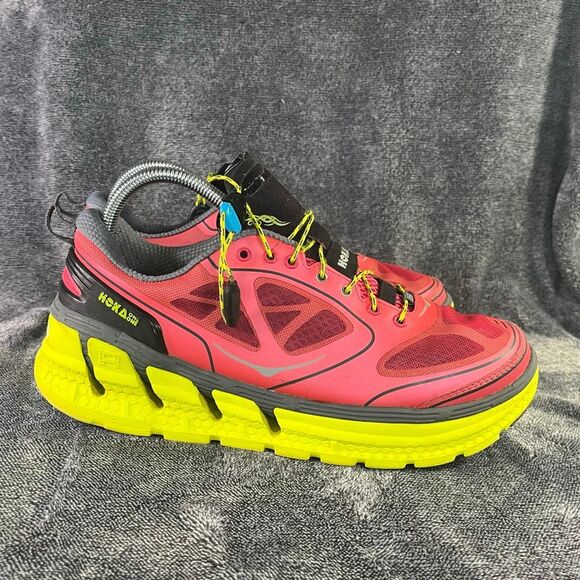 Hoka One One W Conquest Women’s Size 9.5 Running Shoes Pink Yellow Cushioning - Picture 3 of 10